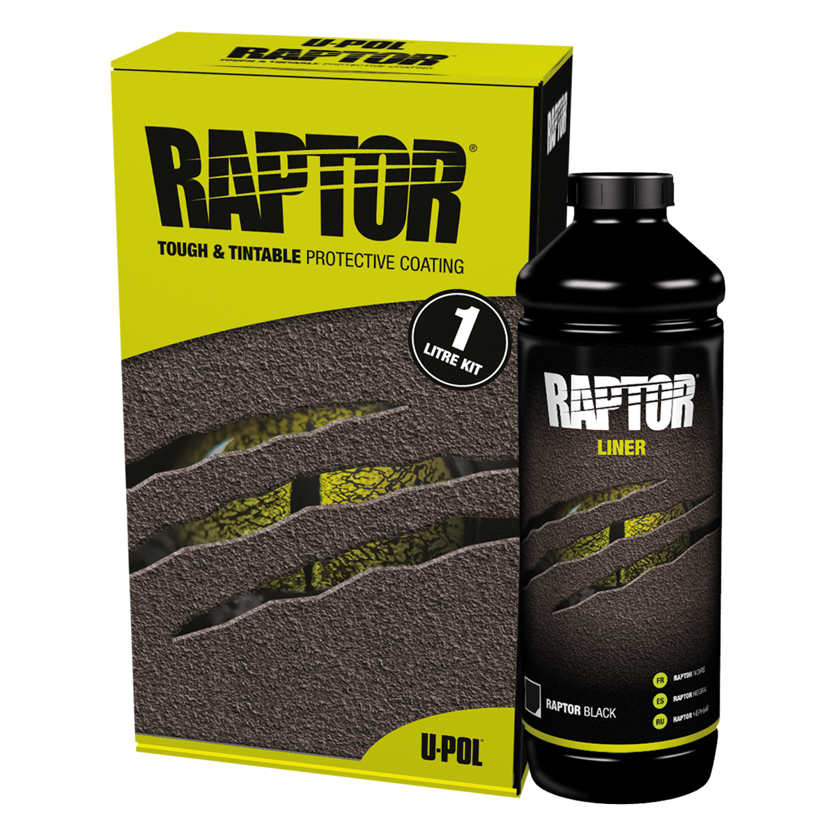 U-POL 4801 Raptor 1 Liter Black Urethane Spray-On Truck Bed Liner