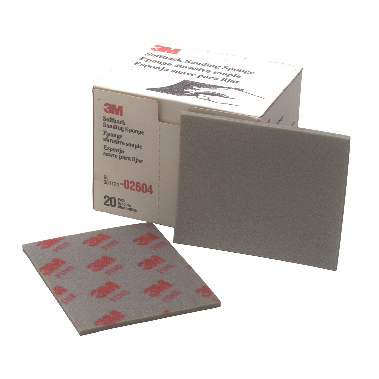 3M 02604 Softback Sanding Sponge Fine Grade (20 Sponges)