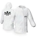 CLEAN Hooded Lab Coat White Nylon Elastic Waist (Medium)
