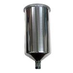 Spray Cup with Lid 600 cc Capacity Aluminum for HVLP Spray Guns