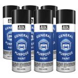 Dupli-Color Brite Touch BT55 Semi-Gloss Black Auto Spray Paint 10 oz (6 Pack)