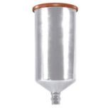 Aluminum Gravity Feed Cup with Screw-on Lid - 1 Liter Capacity