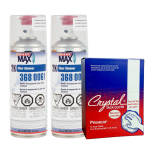 SprayMax 3680061 2K Glamour High Gloss Clear Coat & Tack Cloth Kit 11.8 oz (2 Cans)