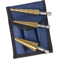 Titanium Step Drill Bit Set (1/8 in. - 1/2 in. , 3/16 in. - 1/2 in., 1/4 in. - 3/4 in.)