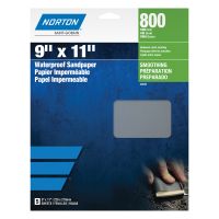 Norton Black Ice 00495 P800 Grit Ultra Fine Grade Sanding Sheet (5 ct)