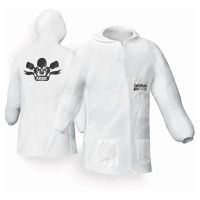 CLEAN Hooded Lab Coat White Nylon Elastic Waist (X-Large)