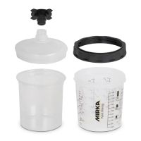 Mirka 9190170650 650ml Paint Cup System Kit with 125µm Filter Lid (50/Pack)