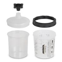 Mirka 9190170850 850ml Paint Cup System Kit with 125µm Filter Lid (50/Pack)