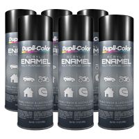 Dupli-Color DA1600 Acrylic Black Enamel Spray Paint 12 oz (6 Pack)
