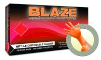 Blaze Orange High-Visibility Poweder-Free Nitrile Exam Gloves X-Large (100/Box)