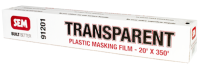 SEM 91201 Transparent 20 ft x 350 ft Plastic Paint Overspray Masking Film