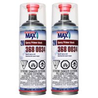 SprayMax 3680034 Matte Black 2K Epoxy Primer Aerosol 13.5 oz (2 Pack)