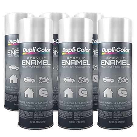 Dupli-Color DA1670 Acrylic Enamel Spray Paint 12 oz Aerosol Can Gloss White  30 min Touch Curing