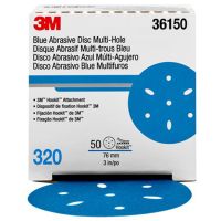 3M 36150 Multi-Hole Hook & Loop 320 Grit 3 in. Sanding Disc (50/Pack)
