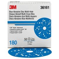 3M 36161 Multi-Hole Hook & Loop 180 Grit 5 in. Abrasive Discs (50 ct)