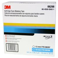 3M Soft Edge Foam Masking Tape, 19 mm width (.75 inches)