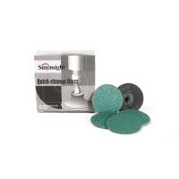 Sunmight Closed Coated Quick Change Ceramic 3 in P24 Grit Roloc Disc 25 ct
