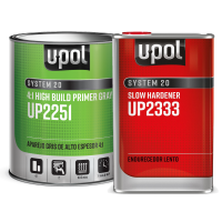 U-POL 2K Gray High-Build Urethane Primer 2251 + 2333 Slow Hardener Kit (1 Liter)