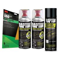 Raptor 2K Black Spray-On Truck Bedliner Flexible Plastic Aerosol Kit (26.4 oz)
