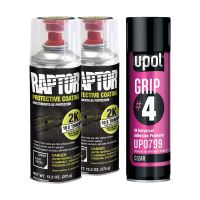 Raptor 2K Black Spray-On Truck Bedliner Aerosol #4 Grip Adhesion Kit 4883 (2) + 799