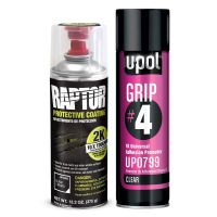 Raptor 2K Black Spray-On Truck Bedliner Aerosol #4 Grip Adhesion Kit 4883 + 799