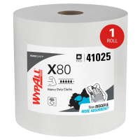 WypAll 41025 X80 Series Hydroknit 1 Ply Jumbo Roll Cloth (475 Sheets)