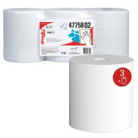 WypAll 47758 L20 Series White Paper 2-Ply Center-Pull Cloth (3 Rolls)