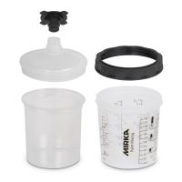 Mirka 9190172180 180ml Paint Cup System Kit with 190µm Filter Lid (50/Pack)