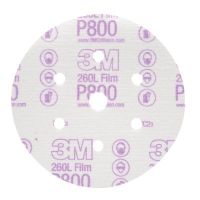 3M 01070 Hook and Loop White 6 in. 800 Grit Dust Free Abrasive Disc (100 Discs)