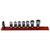 VIM Tools DDSUJ400 9 Piece 12-Pt Dual Drive Stubby Uj SAE Socket Set