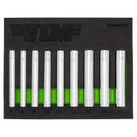 VIM Tools EDM400A 9 Piece 1/4" Extra Deep 6 Pt Metric Socket Set 