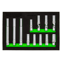 VIM Tools MSPM100 12 Piece 3/8" Drive Magnetic Spark Plug Master Socket Set