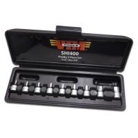 VIM Tools SHI400 9 Piece 3/32" - 3/8" Stubby Hex Drive Bit Set