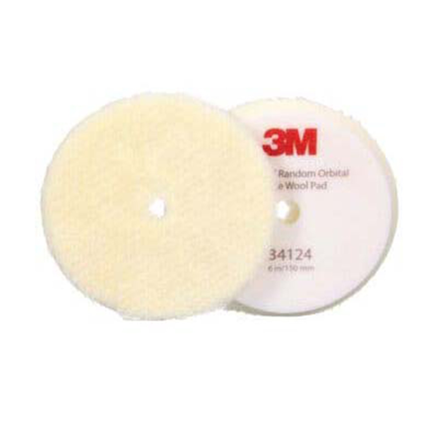 3M Perfect-It 34124 Coarse Hook & Loop Wool 6 in. Random Orbital Compounding Pad